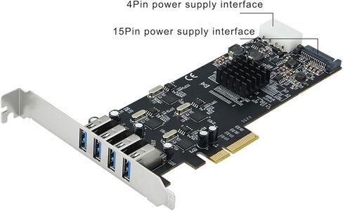 بطاقة توسيع PCIe 4 احترافية إلى أربعة منافذ USB3.0 مع ملحقات كمبيوتر فردية بسرعات 5 جيجابت في الثانية in Kuwait