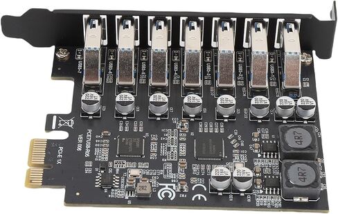 بطاقة PUSOKEI PCIE USB 3.2، بطاقة توسيع PCI Express إلى USB3.2 GEN1 ذات 7 منافذ، بطاقة توسيع USB 3.0 PCIE عالية السرعة 5 جيجابت في الثانية لنظام Wins 10 11 وLinux وOS X in Kuwait