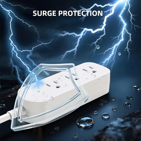 Surge Protector Power Strip, KPQ IPX6 Grade Waterproof Outdoor/Indoor Power Strip Weatherproof with 3 AC Outlets, 5FT Extension Cord, Wall Mountable for Home, Office, Camping in Saudi Arabia