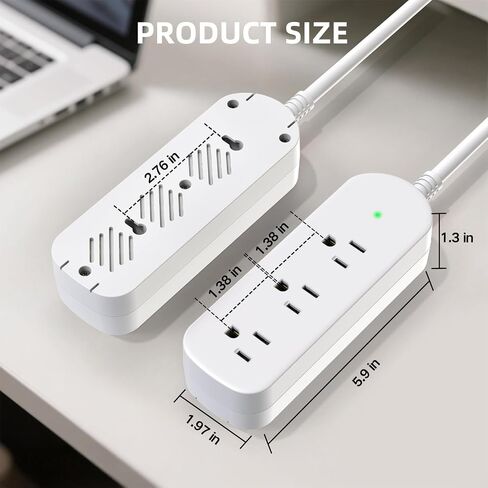 Surge Protector Power Strip, KPQ IPX6 Grade Waterproof Outdoor/Indoor Power Strip Weatherproof with 3 AC Outlets, 5FT Extension Cord, Wall Mountable for Home, Office, Camping in Saudi Arabia