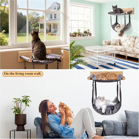 JSPYFITS Cat Cage Hammock with Ball,Double Layer Hanging Adjustable Soft Pet Bed Suit for Kitten Ferret Puppy Rabbit or Small Pets, 2 Level Indoor Pet Bad for All Season(Ethnic Style) in Kuwait