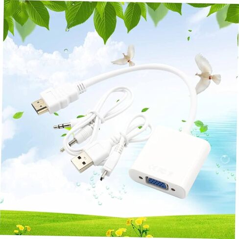 jojofuny لمحول الصوت والفيديو الكامل لأجهزة الكمبيوتر المحمول والكمبيوتر اللوحي التي تعمل بالطاقة USB وشاشات التشغيل المتوافقة باللون الأبيض in Kuwait