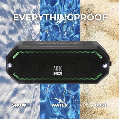 Altec Lansing - HydraJolt Wireless Bluetooth Speaker, Waterproof Portable Speakers with Built in Phone Charger and Lights, Everything Proof Outdoor, Shockproof, Snowproof, 16 Hours Playtime in Saudi Arabia