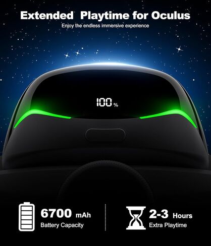 حزمة بطارية 6700 مللي أمبير في الساعة لحزام الرأس Meta Quest 3/3S/2، بطارية مغناطيسية قابلة للتبديل السريع - لعب ممتد لمدة 2-3 ساعات (سلسلة MQ4000 فقط) in Kuwait