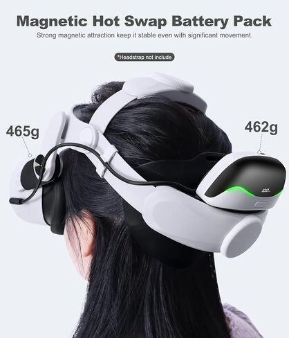 حزمة بطارية 6700 مللي أمبير في الساعة لحزام الرأس Meta Quest 3/3S/2، بطارية مغناطيسية قابلة للتبديل السريع - لعب ممتد لمدة 2-3 ساعات (سلسلة MQ4000 فقط) in Kuwait