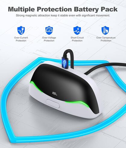 حزمة بطارية 6700 مللي أمبير في الساعة لحزام الرأس Meta Quest 3/3S/2، بطارية مغناطيسية قابلة للتبديل السريع - لعب ممتد لمدة 2-3 ساعات (سلسلة MQ4000 فقط) in Kuwait