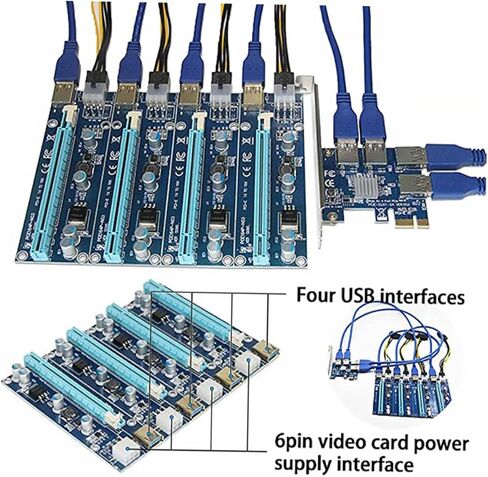 Jojofuny Pci- محول منفذ USB Hub إمداد الكمبيوتر سهل الاستخدام محول تمديد Pci Express احترافي وعملي in Kuwait