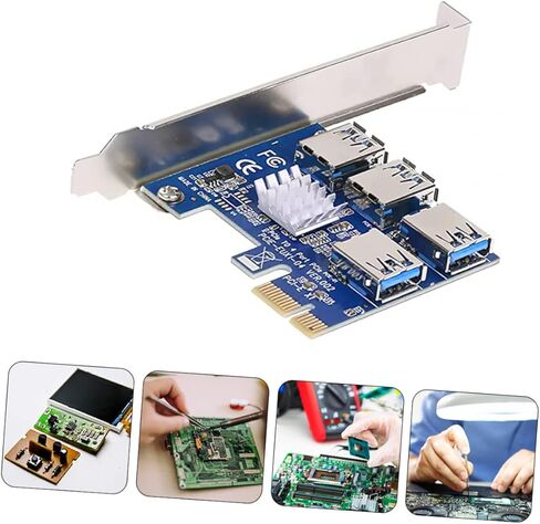 Jojofuny Pci- محول منفذ USB Hub إمداد الكمبيوتر سهل الاستخدام محول تمديد Pci Express احترافي وعملي in Kuwait