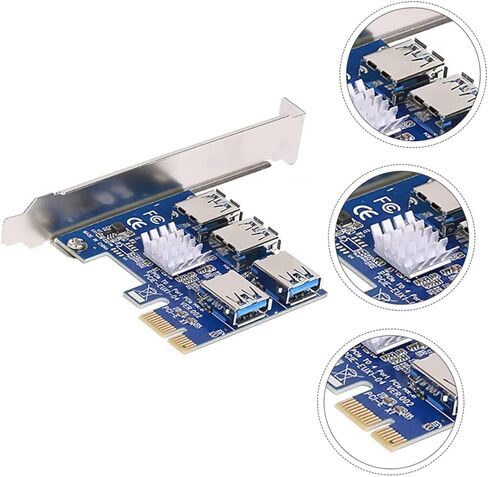 Jojofuny Pci- محول منفذ USB Hub إمداد الكمبيوتر سهل الاستخدام محول تمديد Pci Express احترافي وعملي in Kuwait