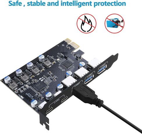 10Gbps USB 3.0 PCIE Card Hub USB 3. بطاقة توسيع وحدات التحكم في اللوحة USB3. محول لتوسيع نطاق الكمبيوتر المكتبي على نطاق واسع in Kuwait