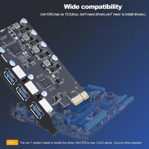 10Gbps USB 3.0 PCIE Card Hub USB 3. بطاقة توسيع وحدات التحكم في اللوحة USB3. محول لتوسيع نطاق الكمبيوتر المكتبي على نطاق واسع in Kuwait