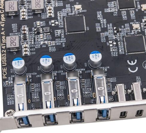 بطاقة توسيع PCIE إلى USB 3.2 بسرعة 10 جيجابت في الثانية ومنفذ 4 C ومحول اللوحة الأمامية 3.2 للتوسيع الداخلي لسطح المكتب in Kuwait