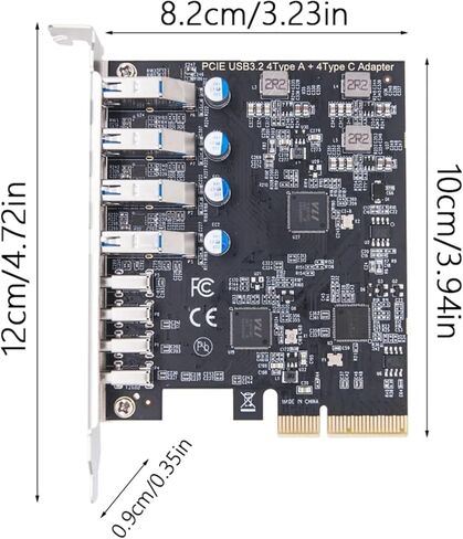 بطاقة توسيع PCIE إلى USB 3.2 بسرعة 10 جيجابت في الثانية ومنفذ 4 C ومحول اللوحة الأمامية 3.2 للتوسيع الداخلي لسطح المكتب in Kuwait