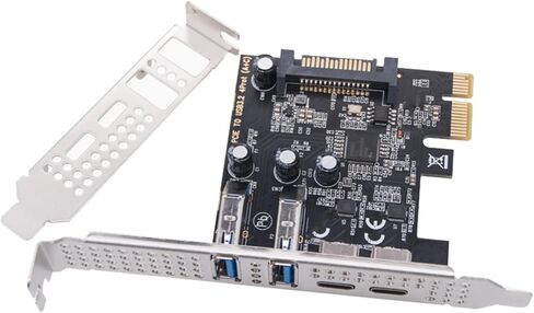 بطاقة توسيع PCIE 1X إلى USB عالية السرعة 3.2 Gen1 Type C وبطاقة ناهضات الواجهات لرأس اللوحة الأمامية للكمبيوتر المكتبي من النوع C in Kuwait