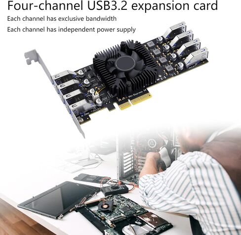 Transform Computer 5Gbps 8Port USB3.2 PCIExpress Expansion Card USB 3.2 PCIE Card Window Operating Systems Desktop USB Controller in Saudi Arabia