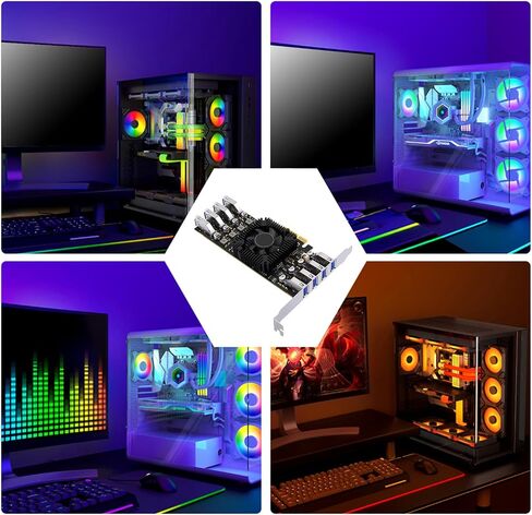 Transform Computer 5Gbps 8Port USB3.2 PCIExpress Expansion Card USB 3.2 PCIE Card Window Operating Systems Desktop USB Controller in Saudi Arabia