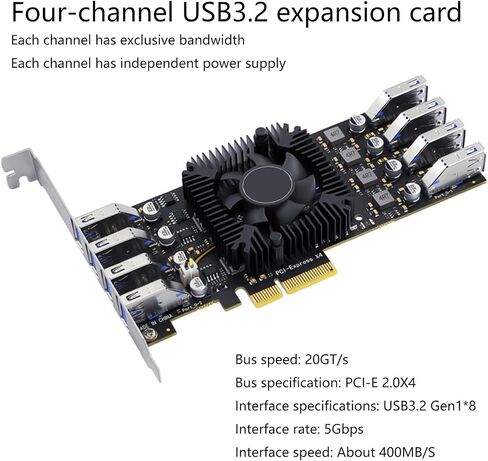 Transform Computer 5Gbps 8Port USB3.2 PCIExpress Expansion Card USB 3.2 PCIE Card Window Operating Systems Desktop USB Controller in Saudi Arabia