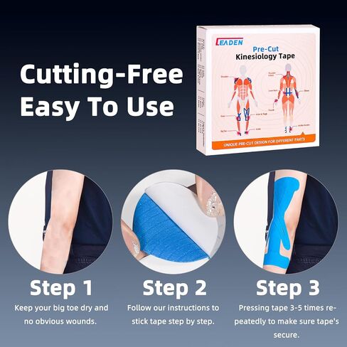شريط علم الحركة للمرفق من IEADEN، 10 قطع - دعم الكوع وثباته، شريط رياضي لتخفيف آلام الكوع - مقاوم للماء ومرن، شريط مسامي خالٍ من اللاتكس لا يسبب الحساسية، أزرق in Saudi Arabia