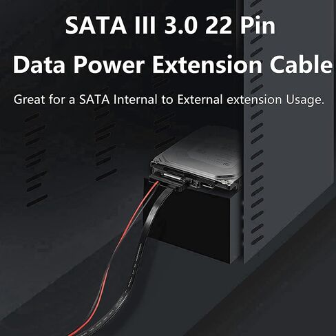 Slimline SATA 13 Male to 22 Pin Female Adapter, 2.5" HDD/SSD/Laptop CD-ROM Connector - 2PCS 30cm in Saudi Arabia