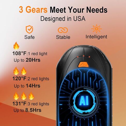 Hand Warmers Rechargeable 2 Pack,Electric Hand Warmer 6000 mAh Battery,20Hrs Long Heating Portable Pocket Size Heater,Gift for Christmas,Hunting,Skiing,Hiking,Camping in Saudi Arabia