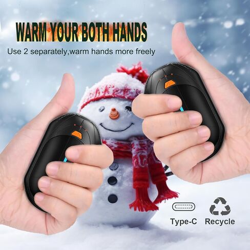 Hand Warmers Rechargeable 2 Pack,Electric Hand Warmer 6000 mAh Battery,20Hrs Long Heating Portable Pocket Size Heater,Gift for Christmas,Hunting,Skiing,Hiking,Camping in Saudi Arabia