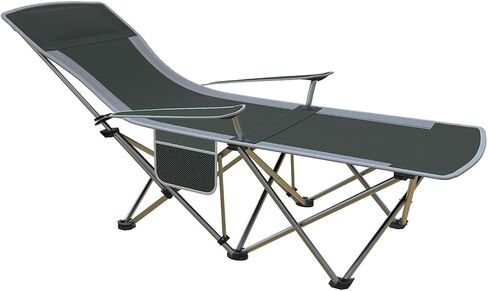 Folding Beach Chair Recliner for Adults - Heavy Duty 300lbs Camping Chair with Adjustable Backrest & Footrest, Portable Outdoor Lounge Chair for Backyard, Fishing, Travel in Saudi Arabia