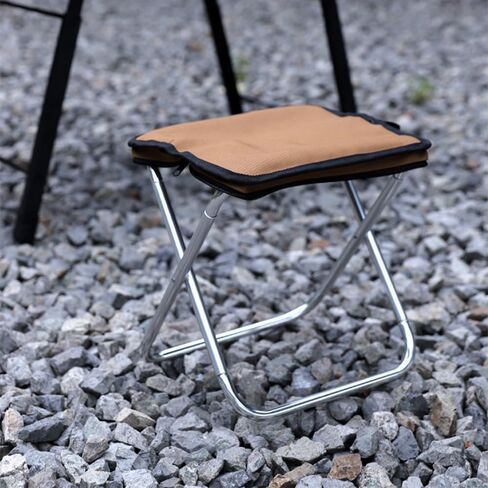 Hangbag Folding Chair for Camping, Portable Folding Stool, Outdoor Collapsible Camping Chairs, Brown in Saudi Arabia
