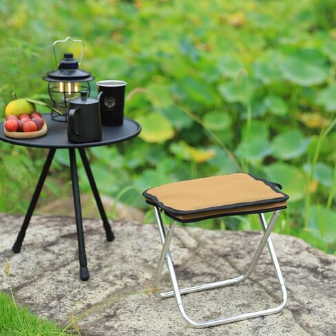 Hangbag Folding Chair for Camping, Portable Folding Stool, Outdoor Collapsible Camping Chairs, Brown in Saudi Arabia