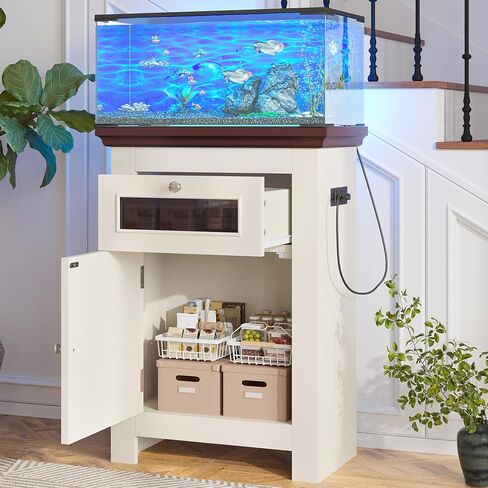 BESTTOONE 20-29 Gallon Fish Tank Stand: Aquarium Stand with Shelves for Fish Tank Accessories Storage & Potted Plant Stand 2 Tier Wood Heavy Duty Metal Frame Turtle | Reptile Terrarium Stand Rustic in Saudi Arabia