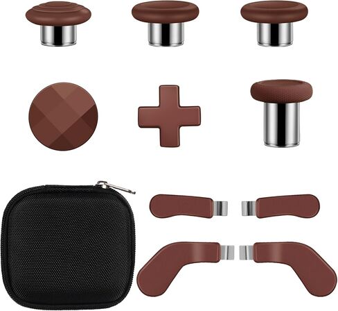 10 in 1 Metal Replacement Thumbsticks + Accessories for Xbox Elite Controller Series 2 Core – Component Pack, 5 Colors (Macaron Green, Magenta Pink, Soft Pink, Pure White, Red Brown) (Magenta Pink) in Saudi Arabia