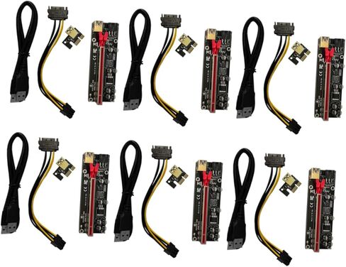 jojofuny 6 مجموعات Pci-e Riser محول بطاقة إلى Gpu تمديد كابل USB بطاقة الرسومات موصل نقل البيانات مستقرة للتعدين والبناء in Kuwait