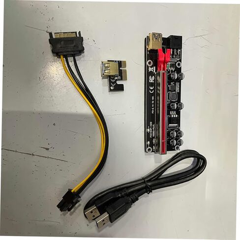 jojofuny 6 مجموعات Pci-e Riser محول بطاقة إلى Gpu تمديد كابل USB بطاقة الرسومات موصل نقل البيانات مستقرة للتعدين والبناء in Kuwait