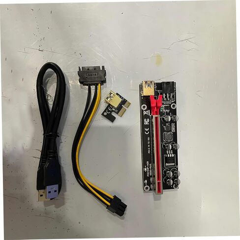 jojofuny 6 مجموعات Pci-e Riser محول بطاقة إلى Gpu تمديد كابل USB بطاقة الرسومات موصل نقل البيانات مستقرة للتعدين والبناء in Kuwait