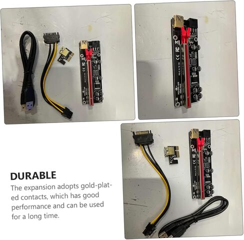 jojofuny 6 مجموعات Pci-e Riser محول بطاقة إلى Gpu تمديد كابل USB بطاقة الرسومات موصل نقل البيانات مستقرة للتعدين والبناء in Kuwait