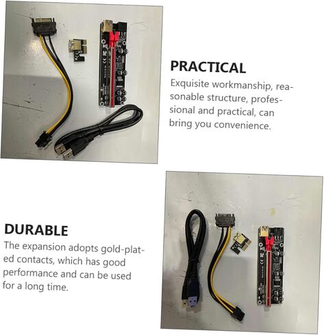 jojofuny 6 مجموعات Pci-e Riser محول بطاقة إلى Gpu تمديد كابل USB بطاقة الرسومات موصل نقل البيانات مستقرة للتعدين والبناء in Kuwait