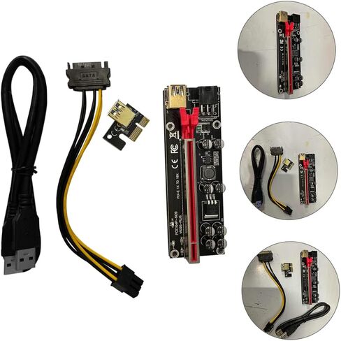 6 مجموعات من Housoutil دبوس Pci-e Gpu Riser محول بطاقة موسع لجهاز التعدين مزود طاقة ثابت مشبك ثابت لملاءمة آمنة in Saudi Arabia