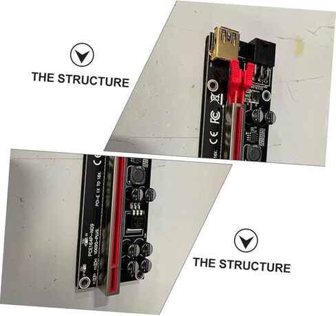 6 مجموعات من بطاقة محول Pci-e إلى Extender Riser مع USB عالي السرعة لنقل البيانات، تصميم بإبزيم ثابت لاتصال Gpu المستقر، مجموعة شرائح احترافية لتحسين الأداء in Kuwait