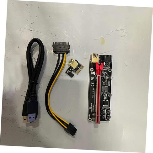 6 مجموعات من بطاقة محول Pci-e إلى Extender Riser مع USB عالي السرعة لنقل البيانات، تصميم بإبزيم ثابت لاتصال Gpu المستقر، مجموعة شرائح احترافية لتحسين الأداء in Kuwait
