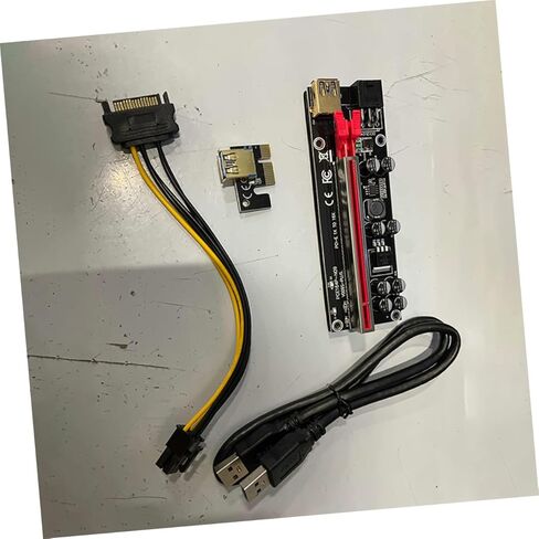 6 مجموعات من بطاقة محول Pci-e إلى Extender Riser مع USB عالي السرعة لنقل البيانات، تصميم بإبزيم ثابت لاتصال Gpu المستقر، مجموعة شرائح احترافية لتحسين الأداء in Kuwait