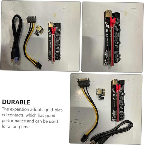 6 مجموعات من بطاقة محول Pci-e إلى Extender Riser مع USB عالي السرعة لنقل البيانات، تصميم بإبزيم ثابت لاتصال Gpu المستقر، مجموعة شرائح احترافية لتحسين الأداء in Kuwait