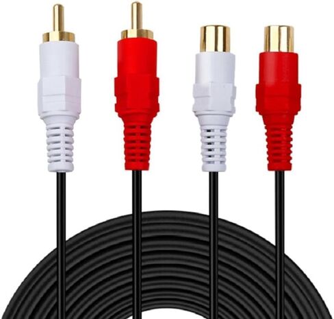 2 RCA Cable,Gold Plated 2 RCA Male to Female Stereo Audio Extension Cable (3m) in Kuwait