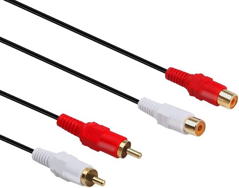 2 RCA Cable,Gold Plated 2 RCA Male to Female Stereo Audio Extension Cable (3m) in Kuwait