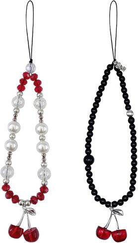 حزام حبل رائع للهاتف على شكل فراشة الكرز للحقائب، حزام معصم ديكور لطيف وأنيق لأجهزة Airpods والكاميرات وحافظة الهاتف in Kuwait