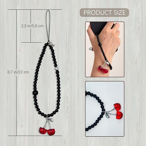 حزام حبل رائع للهاتف على شكل فراشة الكرز للحقائب، حزام معصم ديكور لطيف وأنيق لأجهزة Airpods والكاميرات وحافظة الهاتف in Kuwait