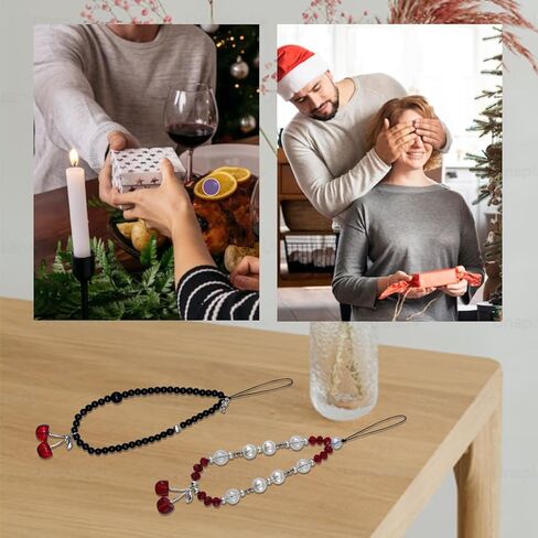 حزام حبل رائع للهاتف على شكل فراشة الكرز للحقائب، حزام معصم ديكور لطيف وأنيق لأجهزة Airpods والكاميرات وحافظة الهاتف in Kuwait