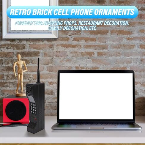 Pilipane Retro Brick Cell Phone Ornament, 80s 90s Vintage Brick Mobile Phone Model Halloween Party Decorations Old Fashioned Cell Phone Model Photography Props Home Living Room (Black) in Saudi Arabia