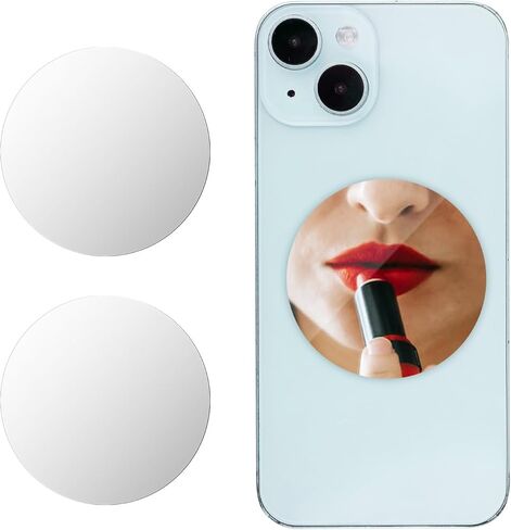 YTS 2pcs Mirror Decal for Phone, Round Mirror Sticker for Mobile Phone Case, Stick On, 2.17 x 3.94 x 0.12 inches in Saudi Arabia