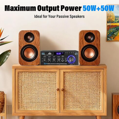 AK45 Stereo Audio Amplifier,300W Home 2 Channel Wireless Bluetooth 5.0 Power Amplifier System, Home Amplifiers FM Radio, USB, SD Card, with Remote Control Home Theater Audio Stereo System in Saudi Arabia