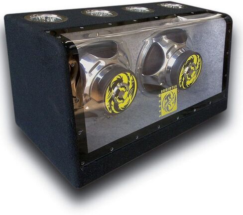 AUDIOTEK AT-510FB Dual 10" 1600 Watt Max Power Band Pass Vented Sealed Vehicle Subwoofer Box Loaded with 10 Inch Car Audio Dual 4 Ohm Sub Enclosure in Saudi Arabia