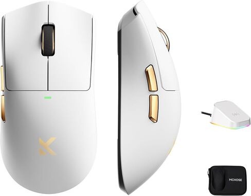 MCHOSE K7 Ultra Gaming Mouse, 59g Lightweight, 500mAh Battery, PAW3950 42K Sensor, 2.4G/BT/Wired, 8K Polling Rate (Black) in Saudi Arabia